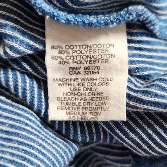 BDG Womens Blue White Striped Long Sleeve Henley Size XL V-neck Gorpcore Thermal - Picture 8 of 9